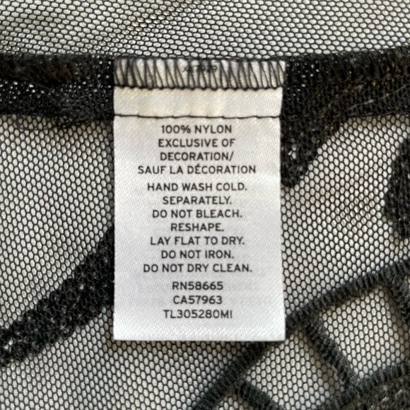 Tildon Black Sheer See-Through Damask Sequin Front Racerback Tank Top Size S - Picture 9 of 9